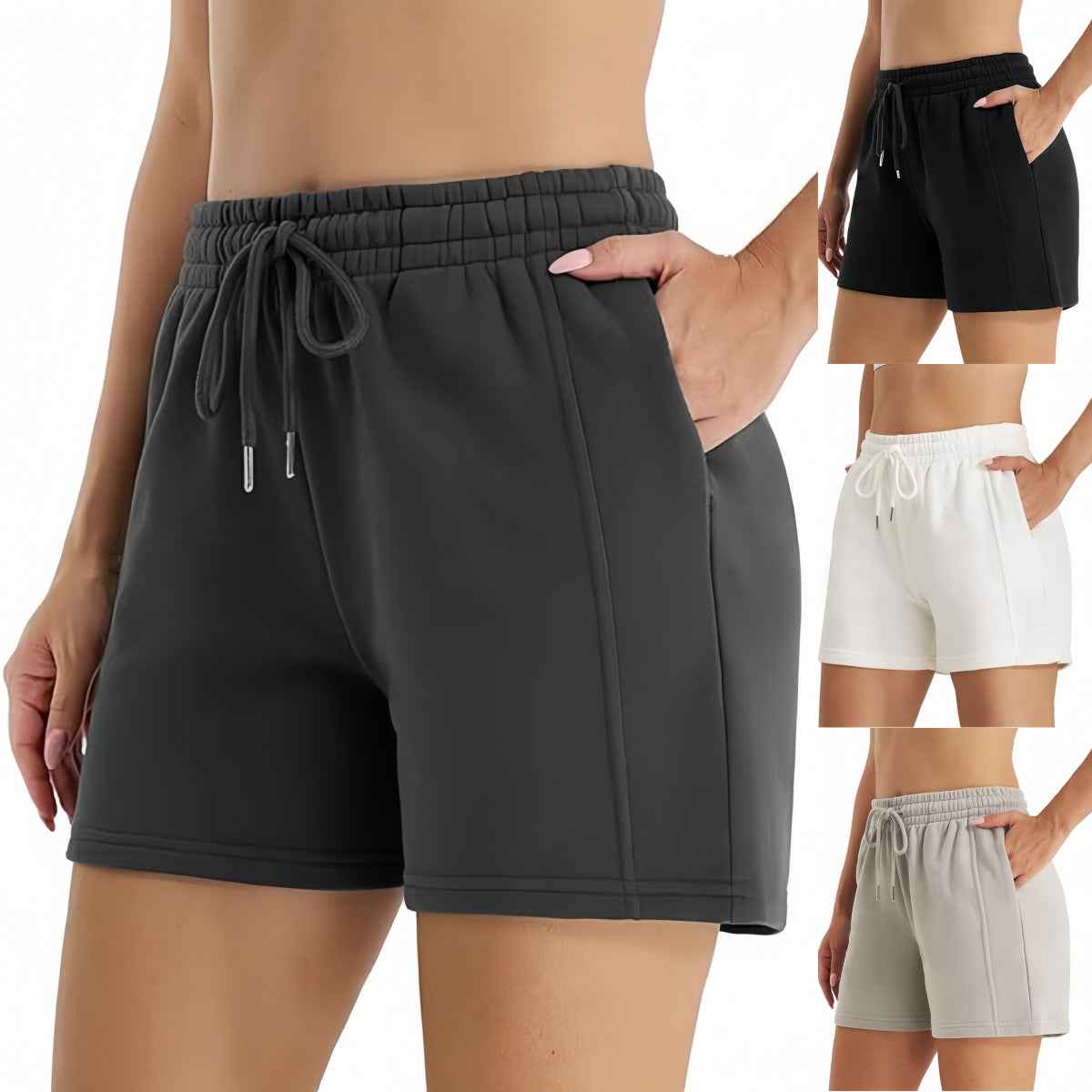 Womens Summer Drawstring Sports Shorts