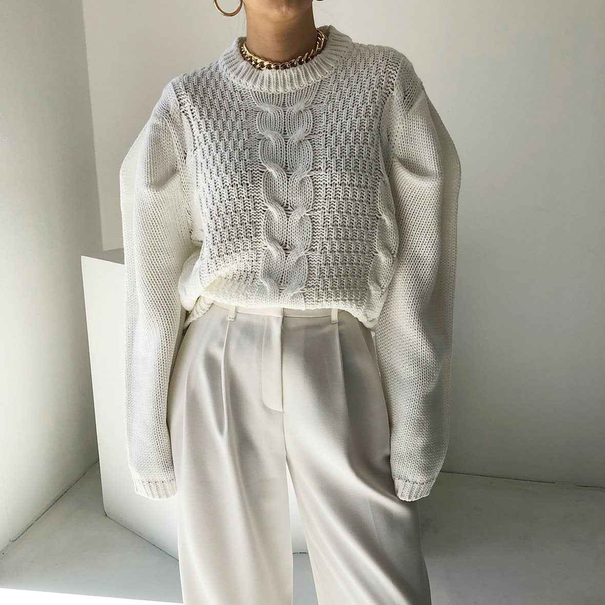 Women's Off-Shoulder Cable-Knit Sweater