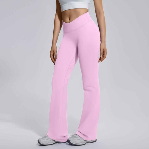 Flared Wide-leg Crossover Waist-hugging Tummy-control High-elastic Bell-bottom Pants