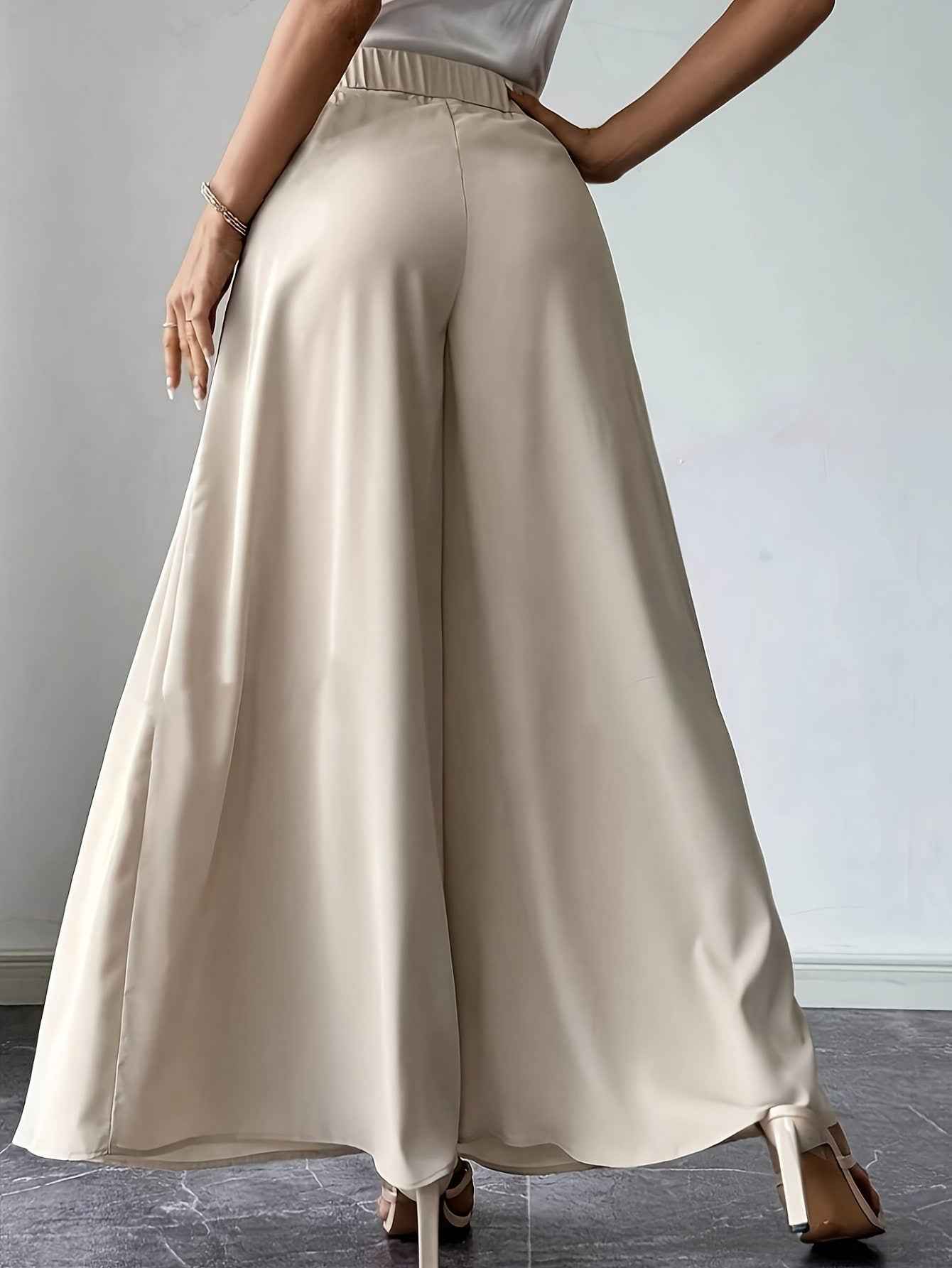 Women's High-Waist Wide-Leg Linen Pants — Pleated Bohemian Style