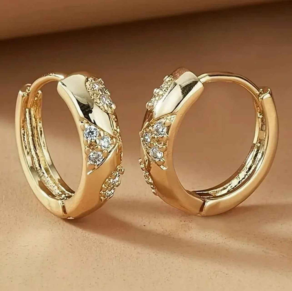 Micro Paved Cubic Zirconia Earrings Women Vintage Retro Earrings Fashion Versatile Popular Jewelry
