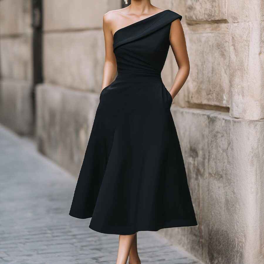 Women's Off-Shoulder Flared Swing Dress — 3 Colours