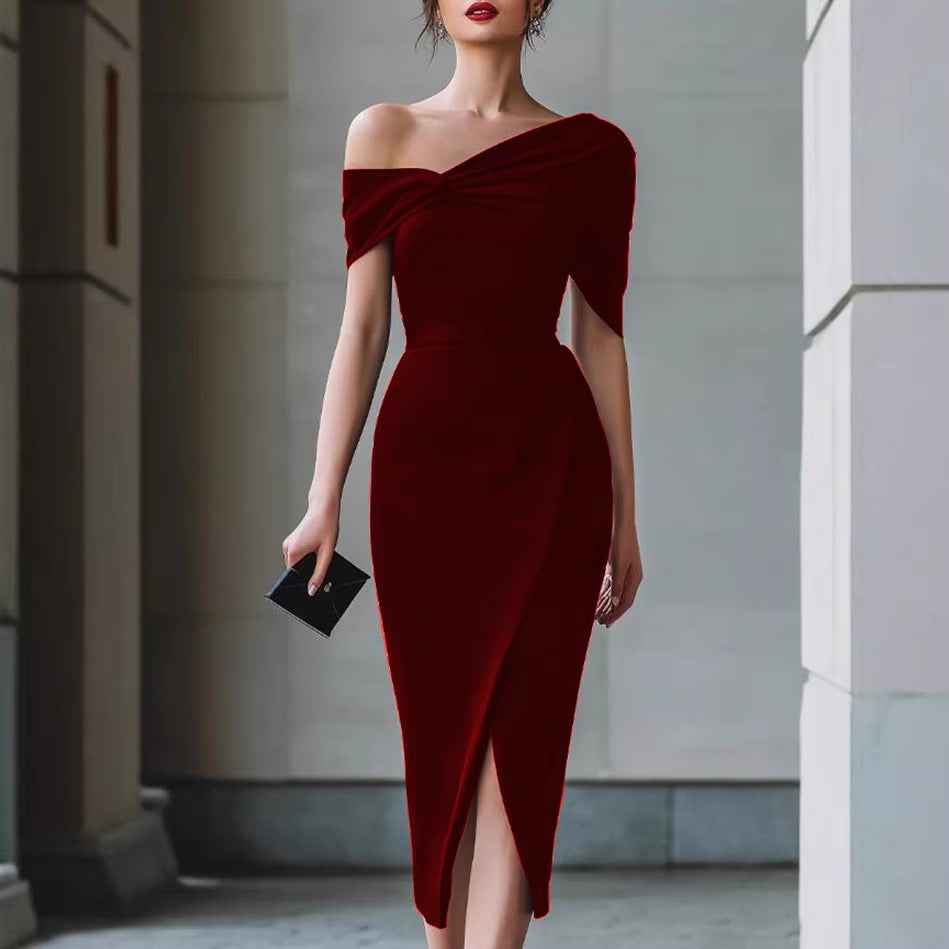 Women's Slim-Fit Patchwork Bodycon Midi Dress — 3 Colours