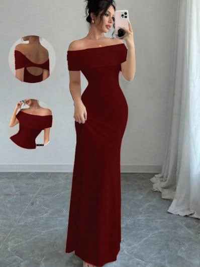 Off-Shoulder Maxi Bodycon Dress — 5 Colours, XS–XXL