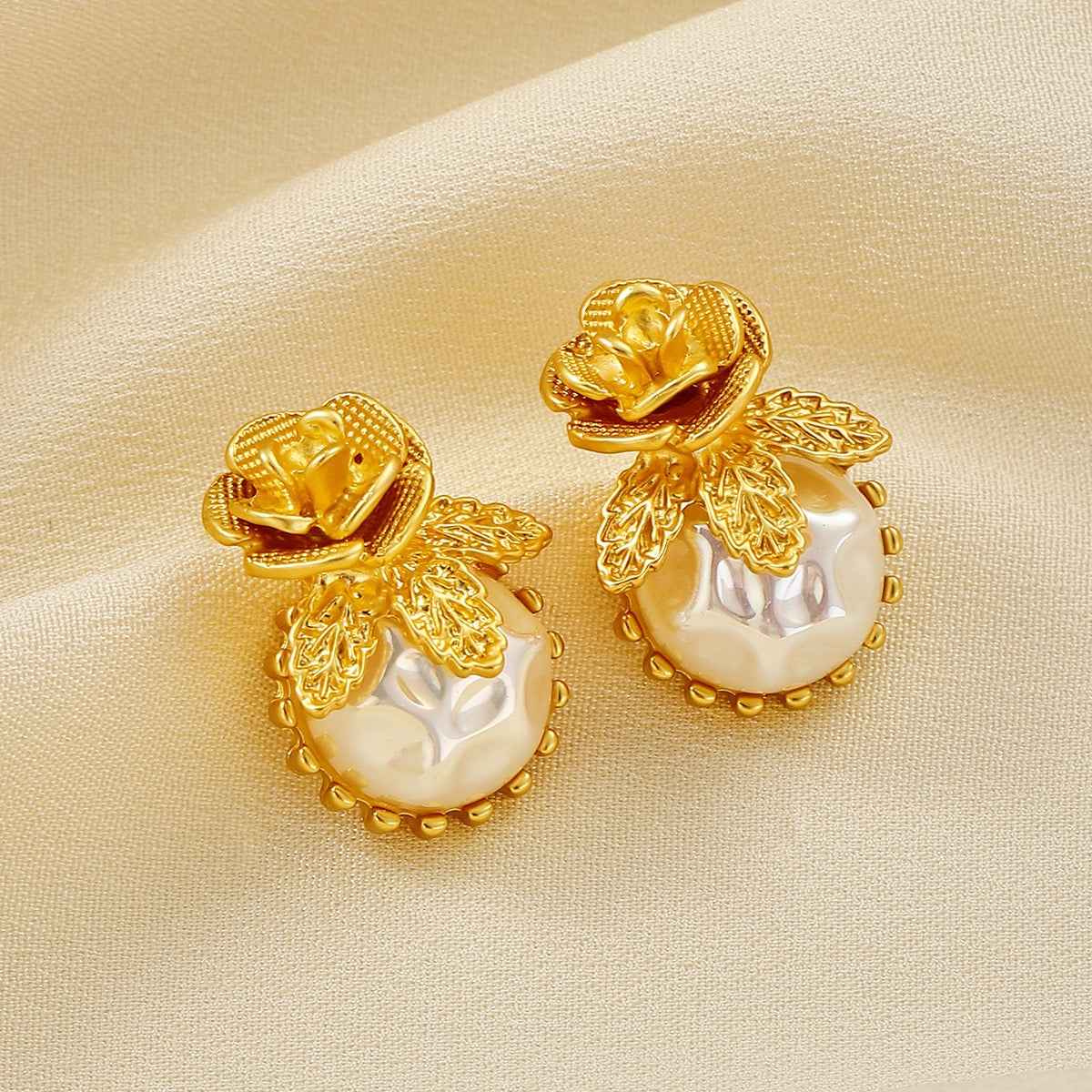 Vintage Niche Pearl Earrings For Women French Korean Style Studs Elegant Luxury Jewelry