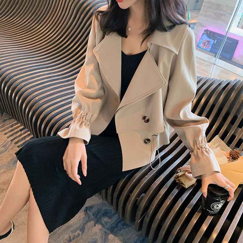 Women's Lace-Up Trench Coat – Minimalist Waist-Cinching Style