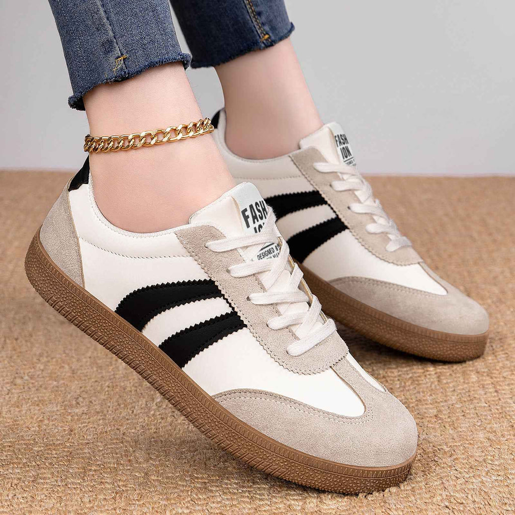 Color-Block Low-Cut Casual Sneakers – All-Season
