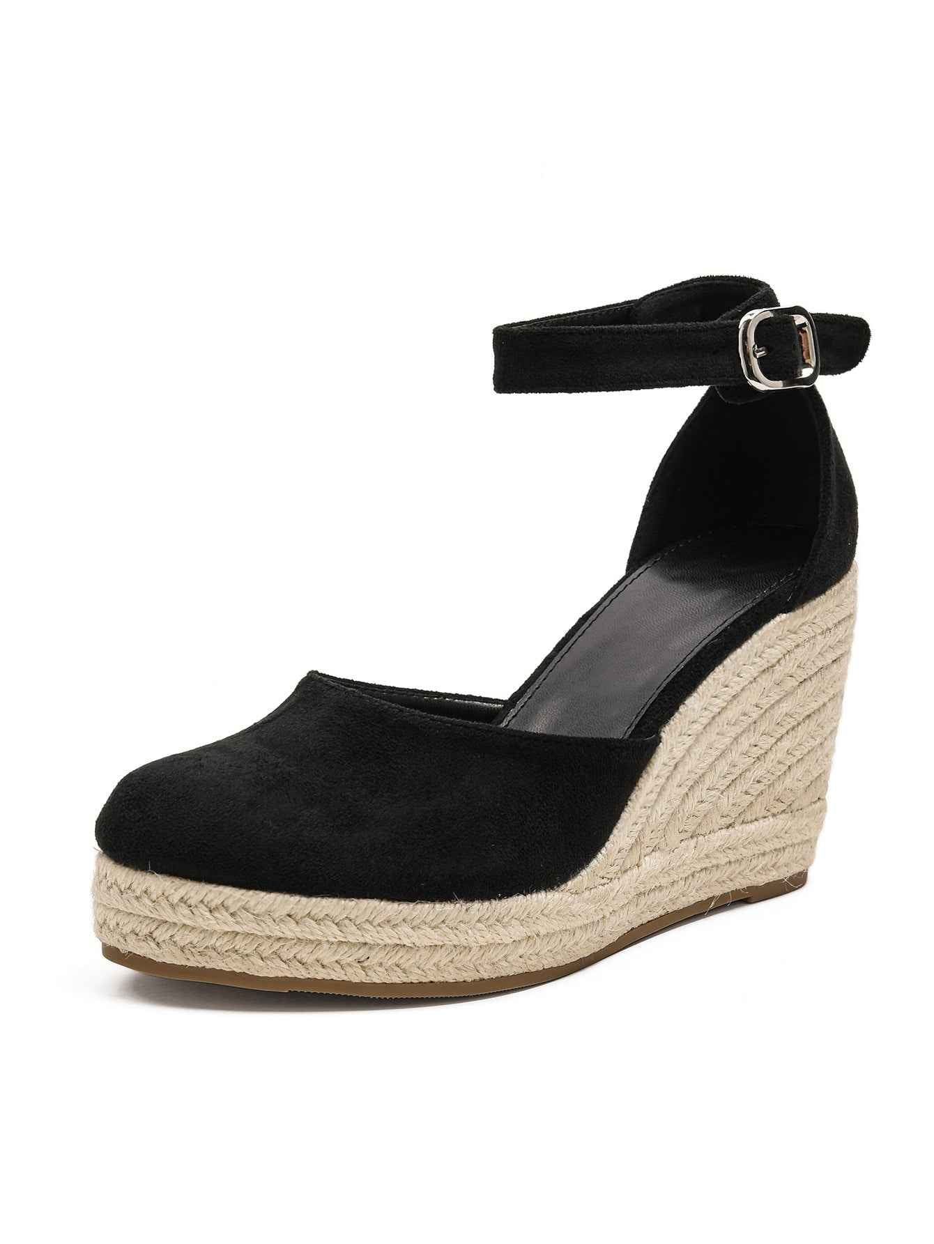 Womens Straw-Woven Jute-Strand High-Heel Sandals