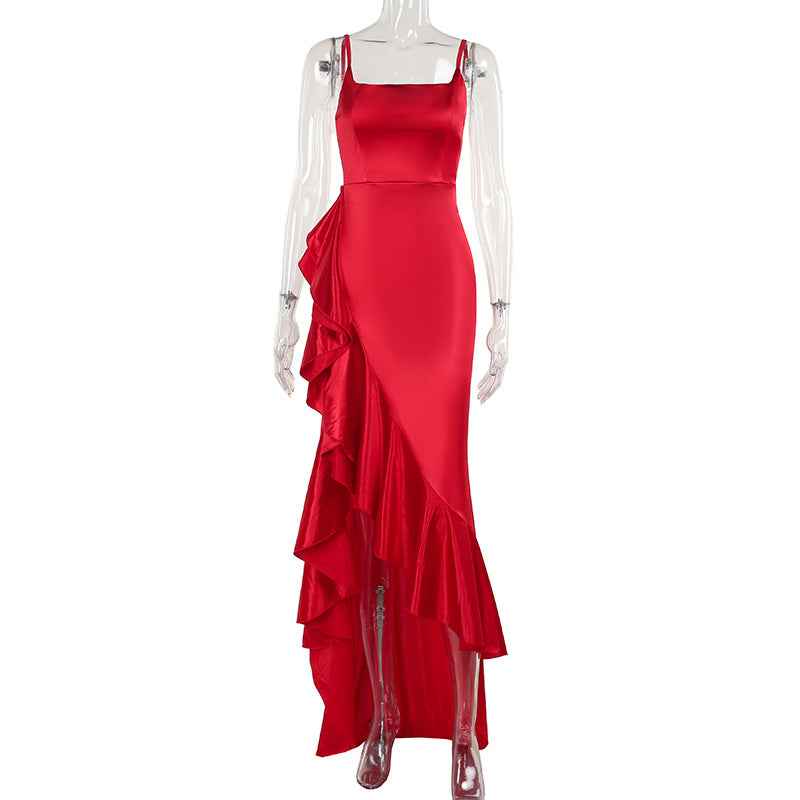 Sleeveless High-Waist Evening Gown