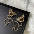 Snake & Flower Dangle Earrings – Bold European Niche Jewelry