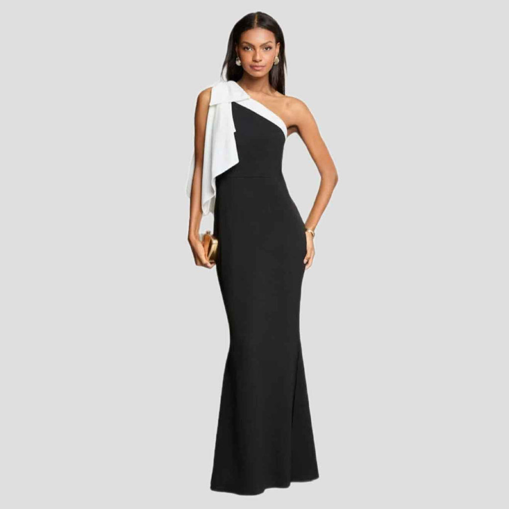 Womens Sexy Off-shoulder Slanted Fashion Slim-fit Dress