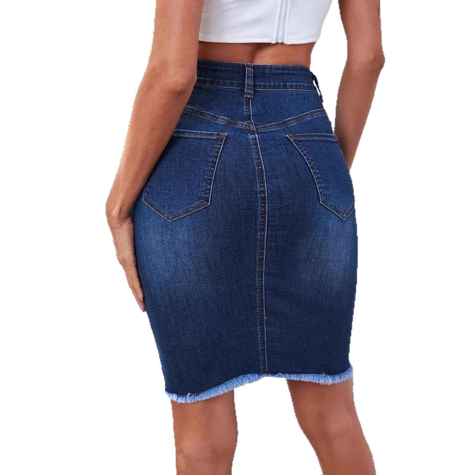 High-Stretch Bodycon Denim Mini Skirt
