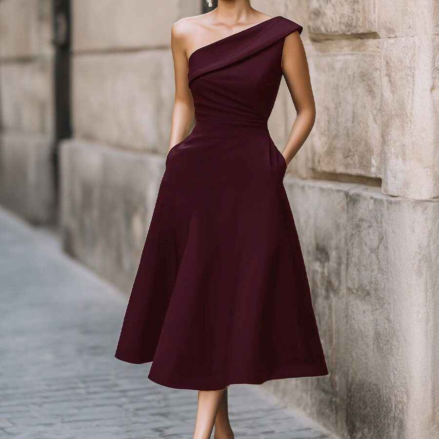 Women's Off-Shoulder Flared Swing Dress — 3 Colours
