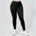 Slim-Fit Full-Length Pencil Leggings — Black, Plus Sizes