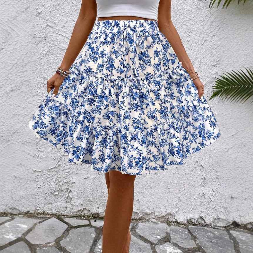 Floral A-Line Midi Skirt