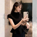 Women's Waist-Defining Slim Short-Sleeve Viscose Top