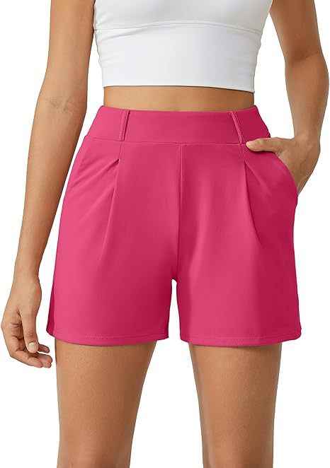 Women's Mid-Waist Colour-Block Chenille Straight-Leg Shorts