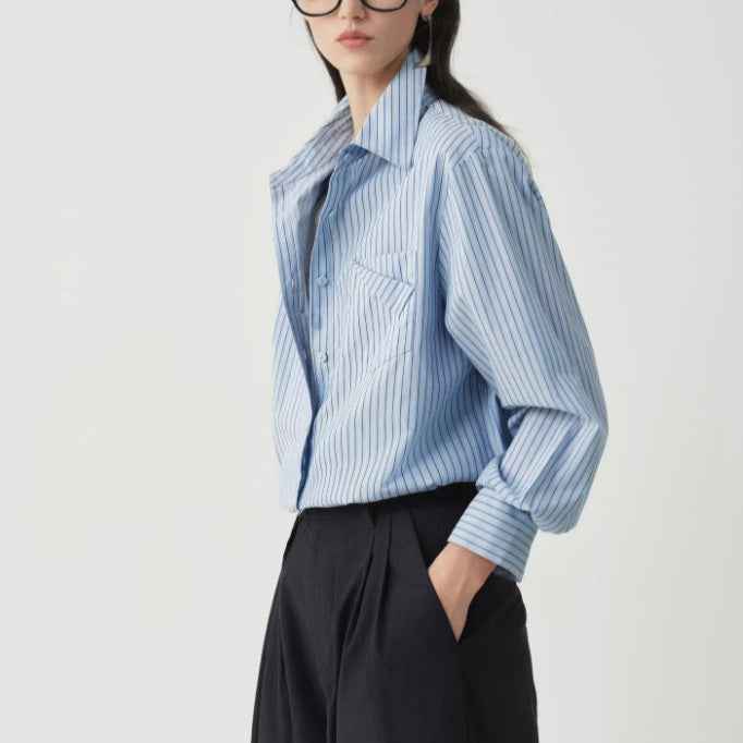 Yarn-Dyed Striped Cotton Shirt — Relaxed Fit, Cardigan Style