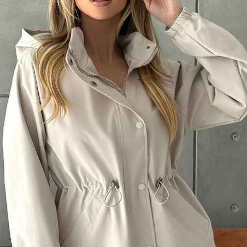 Womens Waterproof Slim-Fit Trench Coat