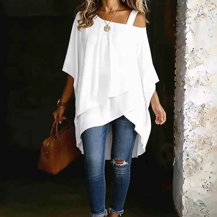 Solid-Colour Drawstring Oversized Casual Top — 4 Colours