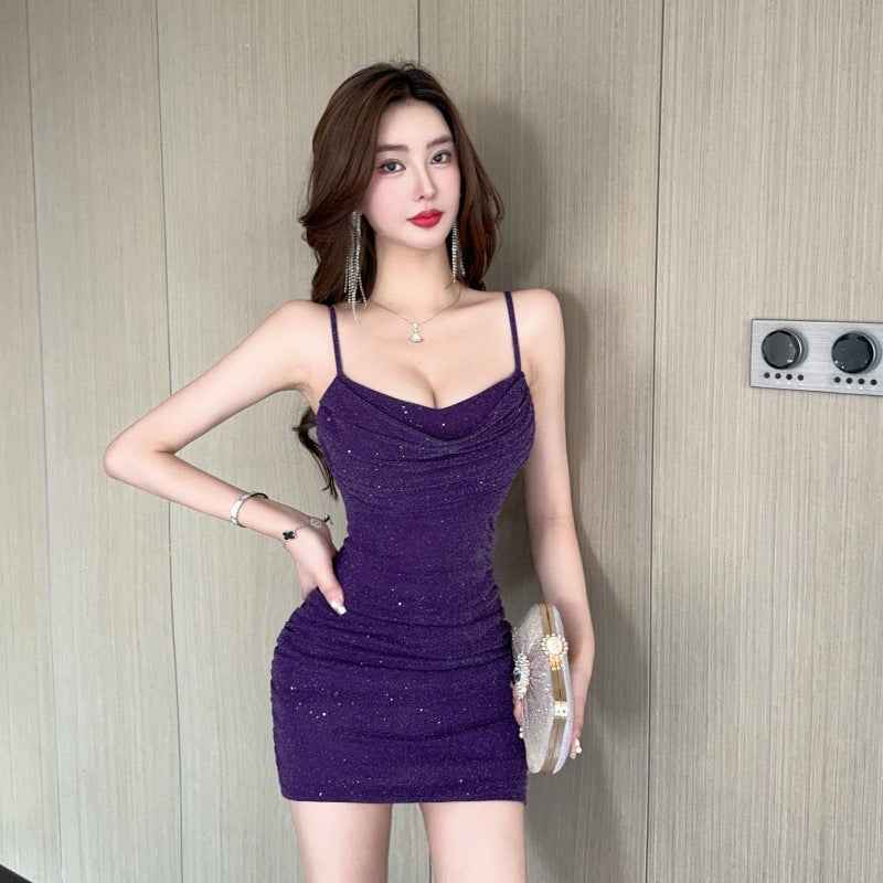 Sequin Mesh Mini Dress — High Waist, Sleeveless, Sexy Party Dress