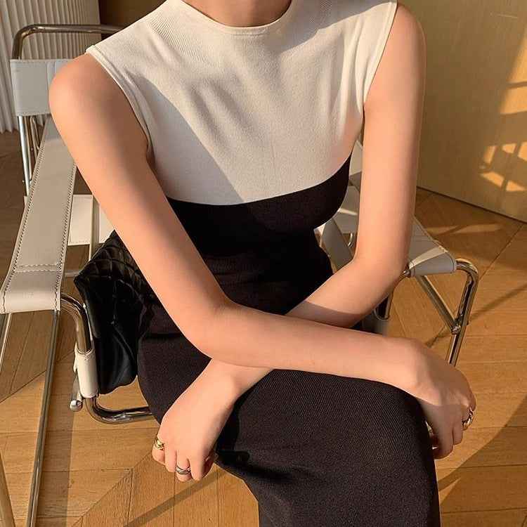 Knitted Bodycon Sleeveless Dress – Slim Fit Elegance