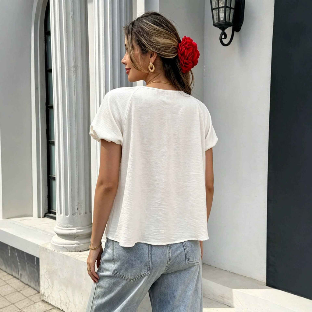 Drawstring-design Casual Versatile Top