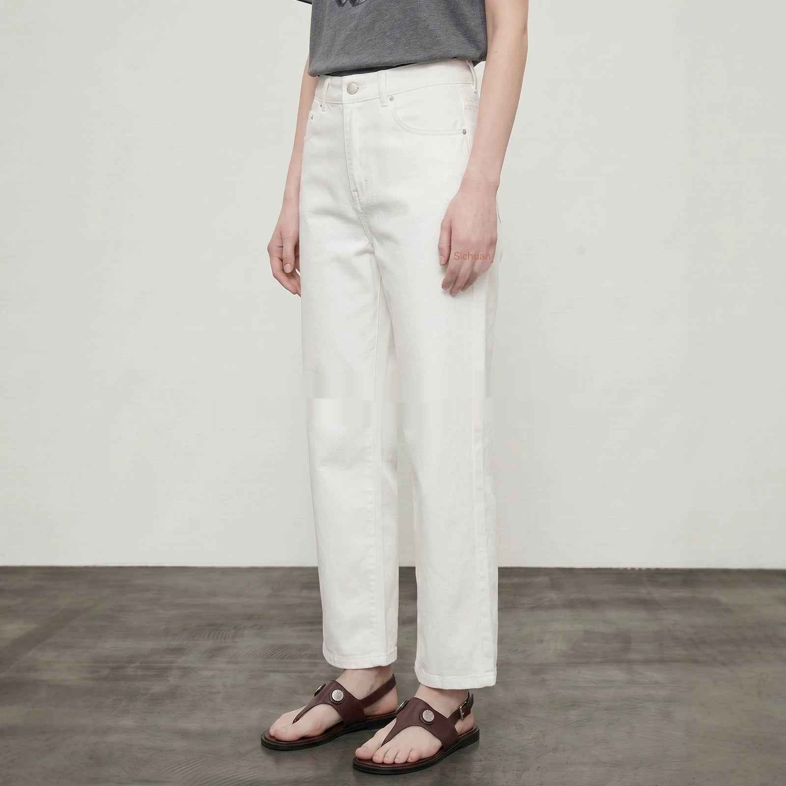 Summer White Cropped Denim Jeans