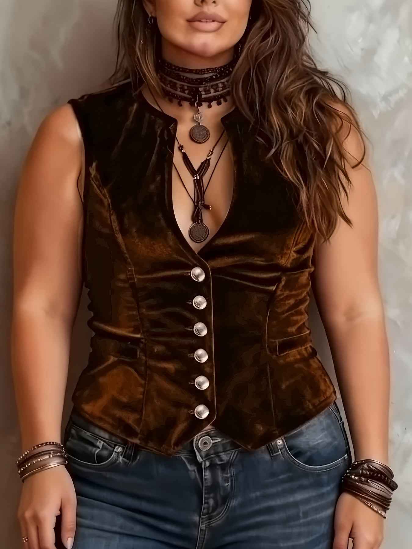 Button-down Coat With Sleeveless Outer Vest