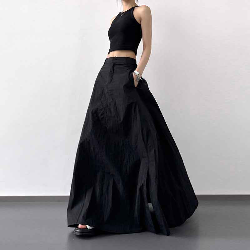 Summer Lightweight Fabric Slit Sun-protection Skirt