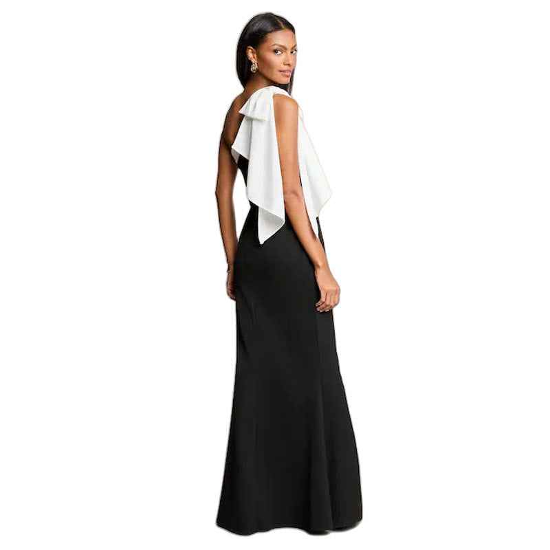 Womens Sexy Off-shoulder Slanted Fashion Slim-fit Dress