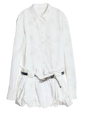Chinese-Style Pleated Shirt Dress with Belt — Literary Vintage