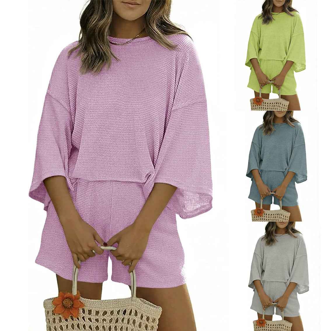Plaid New Arrival Womens Crew-Neck Set