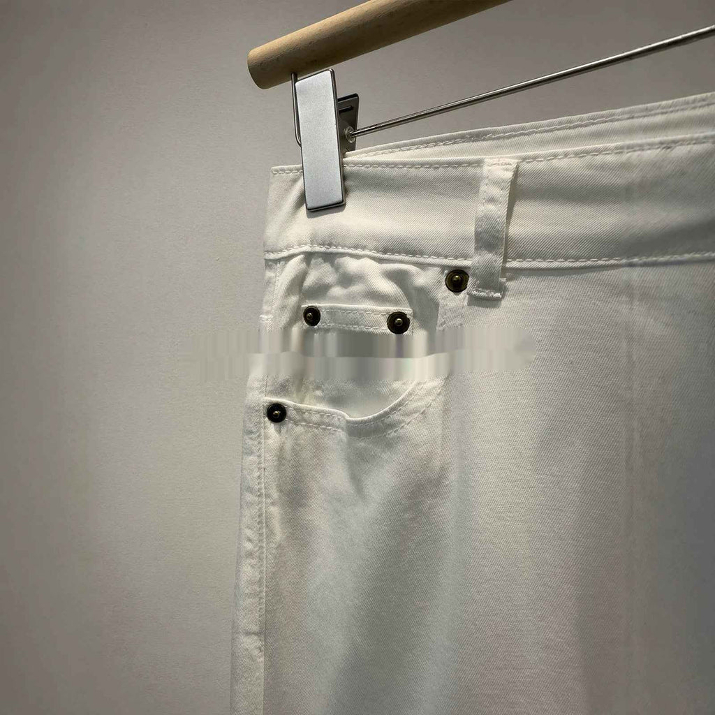 Summer White Cropped Denim Jeans