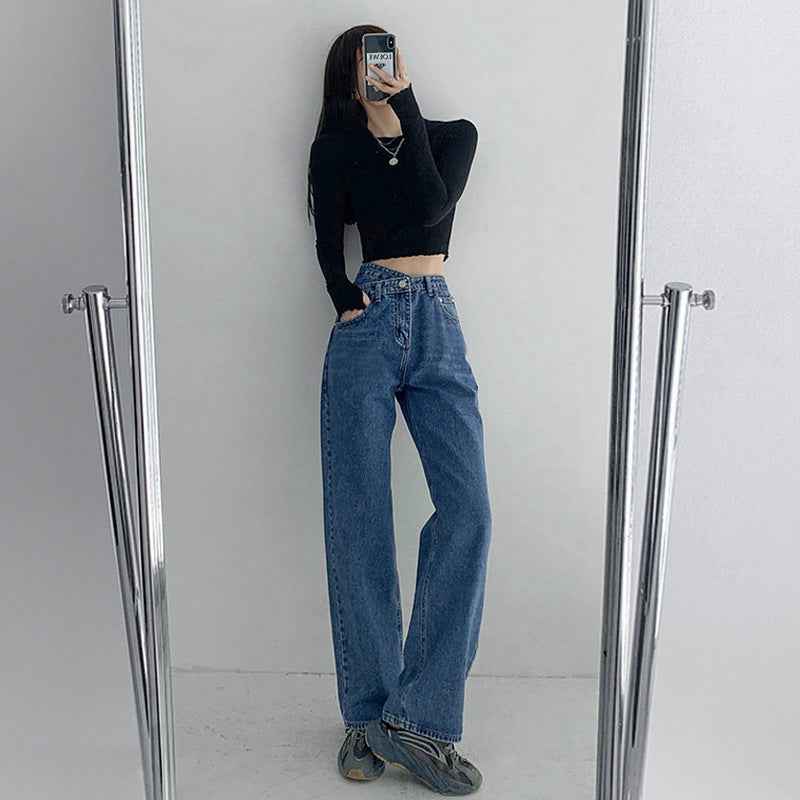 High-Waist Straight-Leg Cotton Jeans — 4 Washes, S–2XL
