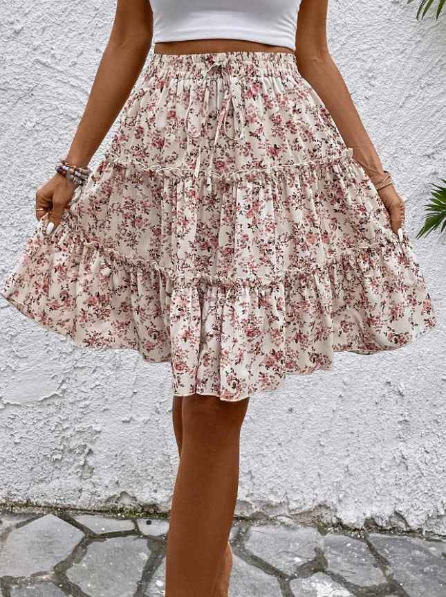 Floral A-Line Midi Skirt