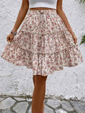Floral A-Line Midi Skirt