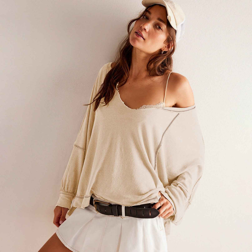 Womens V-neck Knit Sweater Casual Style