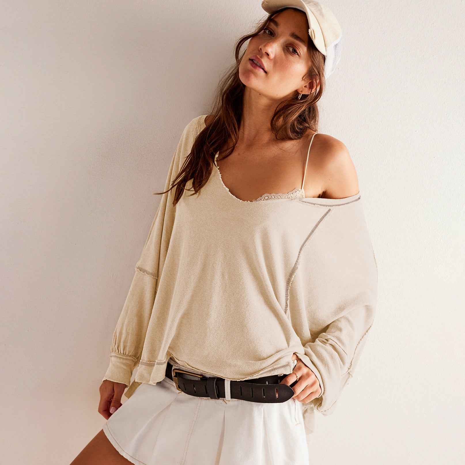 Womens V-neck Knit Sweater Casual Style