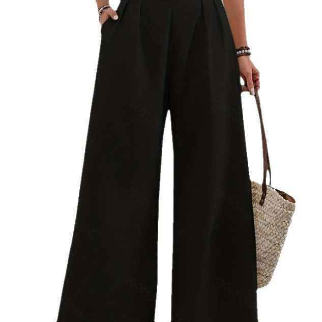 High-Waist Wide-Leg Trousers — 6 Colours, Pockets