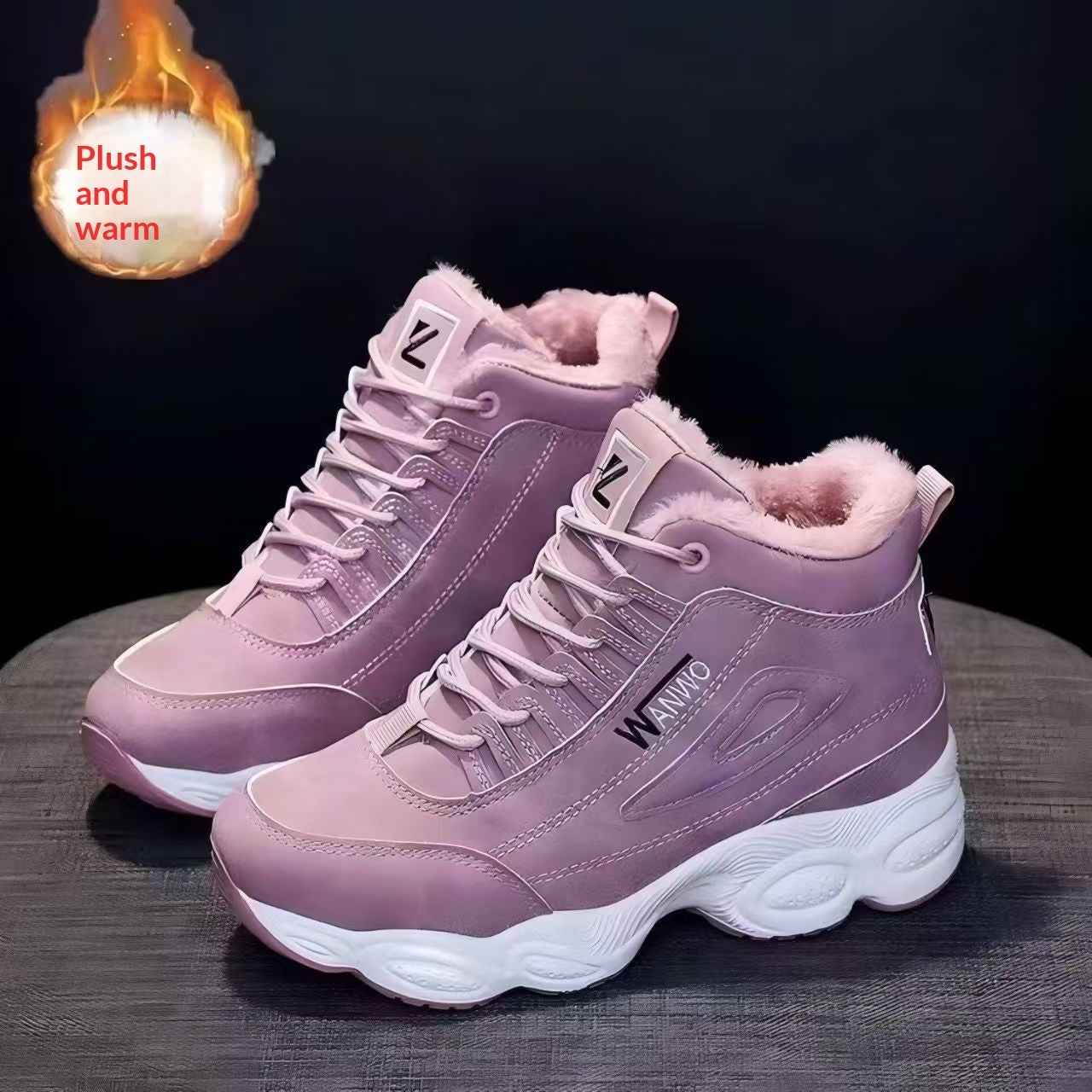 Mid-Heel Round-Toe Winter Boots
