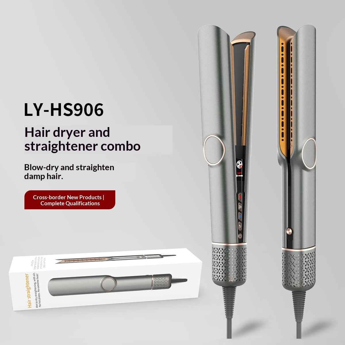 3-in-1 Hair Dryer & Straightener Comb