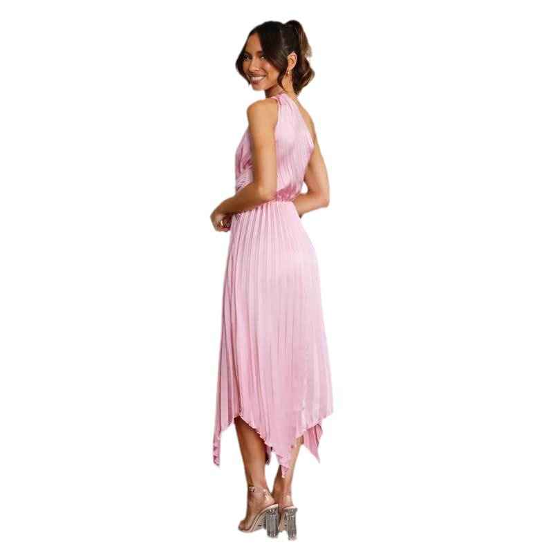 Women's Asymmetric Hem Sleeveless Maxi Dress