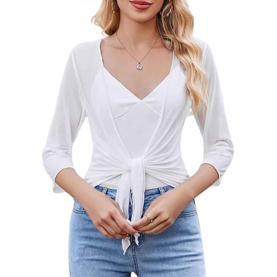 Women's Patchwork Slim-fit Relaxed Cardigan Top