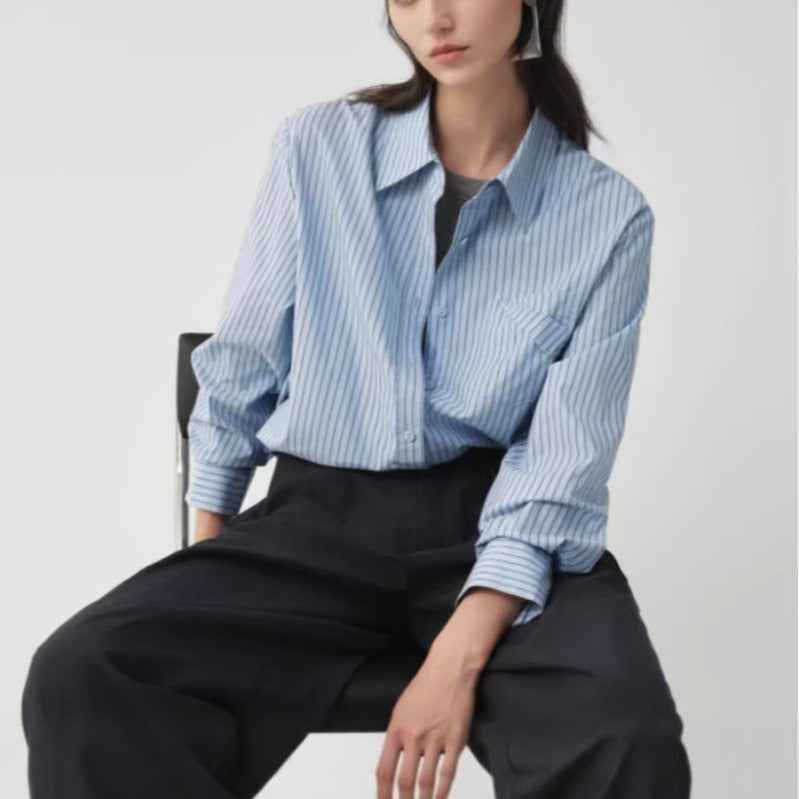 Yarn-Dyed Striped Cotton Shirt — Relaxed Fit, Cardigan Style