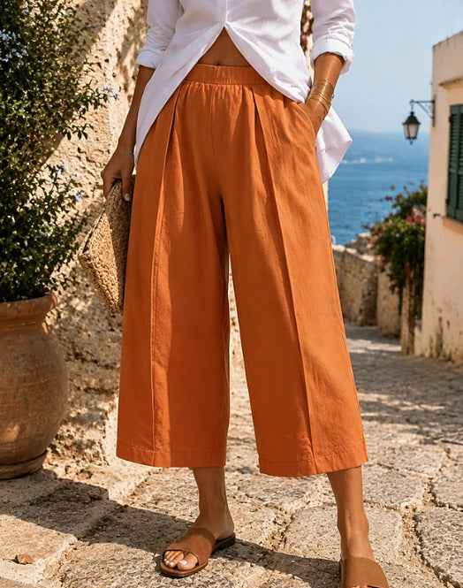 Solid-color Fashionable Loose-fitting Casual Wide-leg Pants