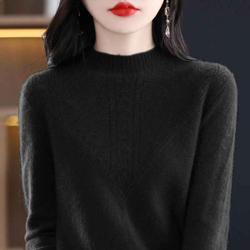 Mock-Neck Pullover Sweater — 9 Colours
