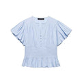 Ruffle-Trimmed Sleeveless Blouse
