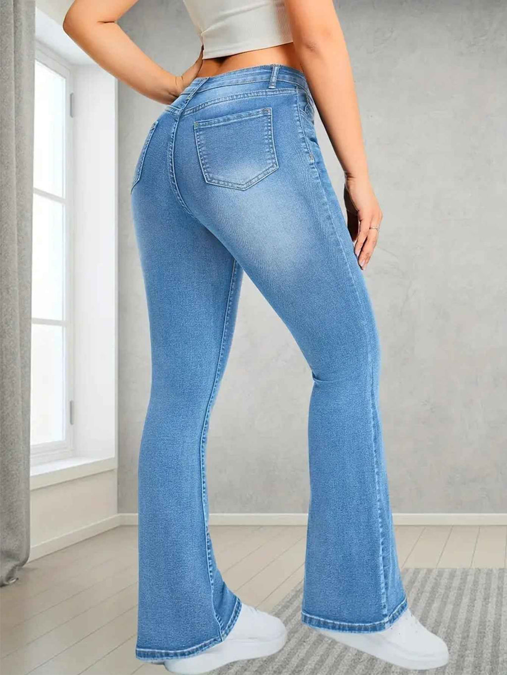 High-Waisted Stretch Flare Jeans