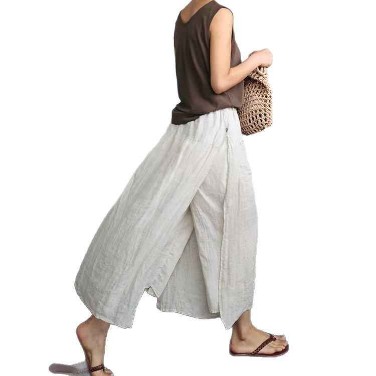 Women's Wide-Leg Culottes — High-Waist Cropped Trousers